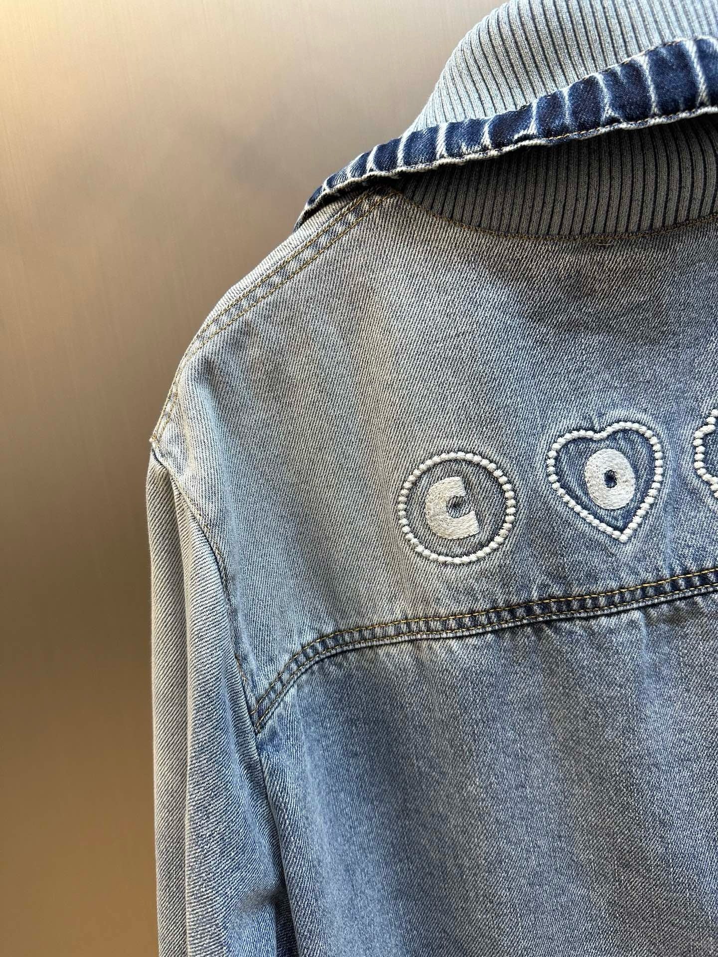 샤넬 자수 데님 블루종