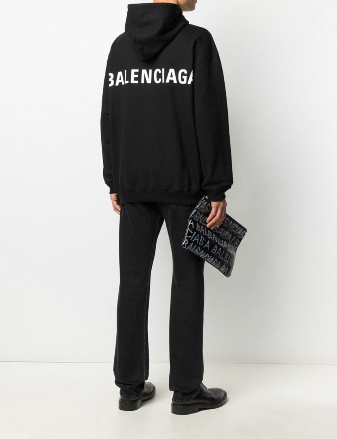 발렌시아가 백 레귤러 핏 후드티