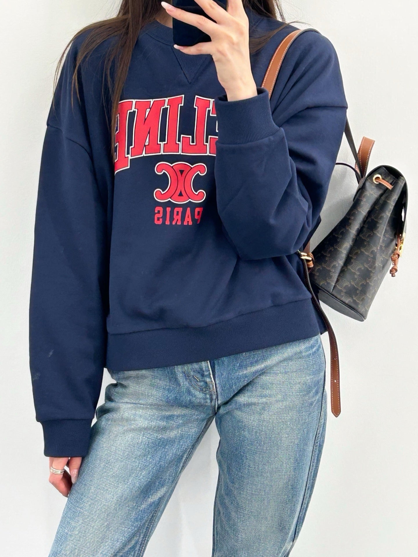 셀린느 트리옹프 코튼 플리스 맨투맨